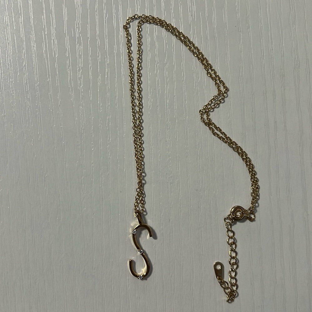 Gold S Initial Necklace